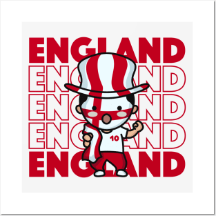 England Football Fan // Kawaii Cute English Soccer Supporter Posters and Art